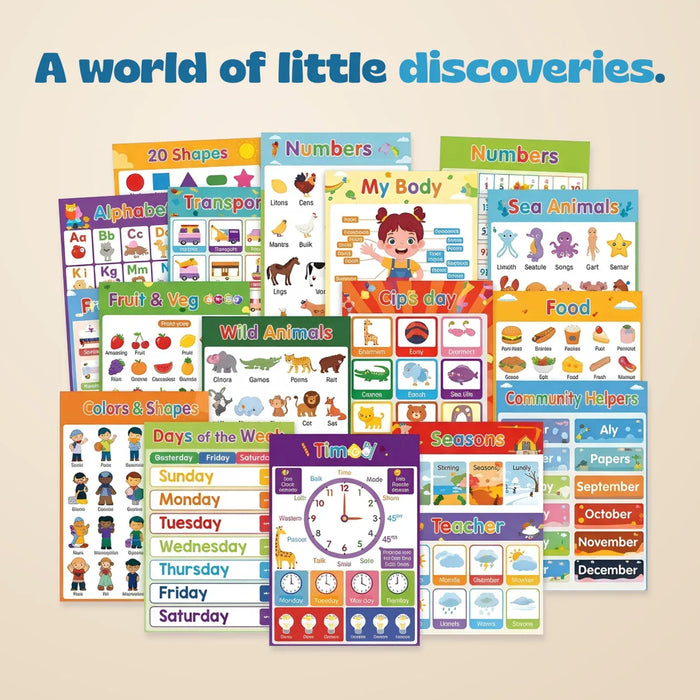 Gentle Growth Montessori Learning Posters, Learning Posters