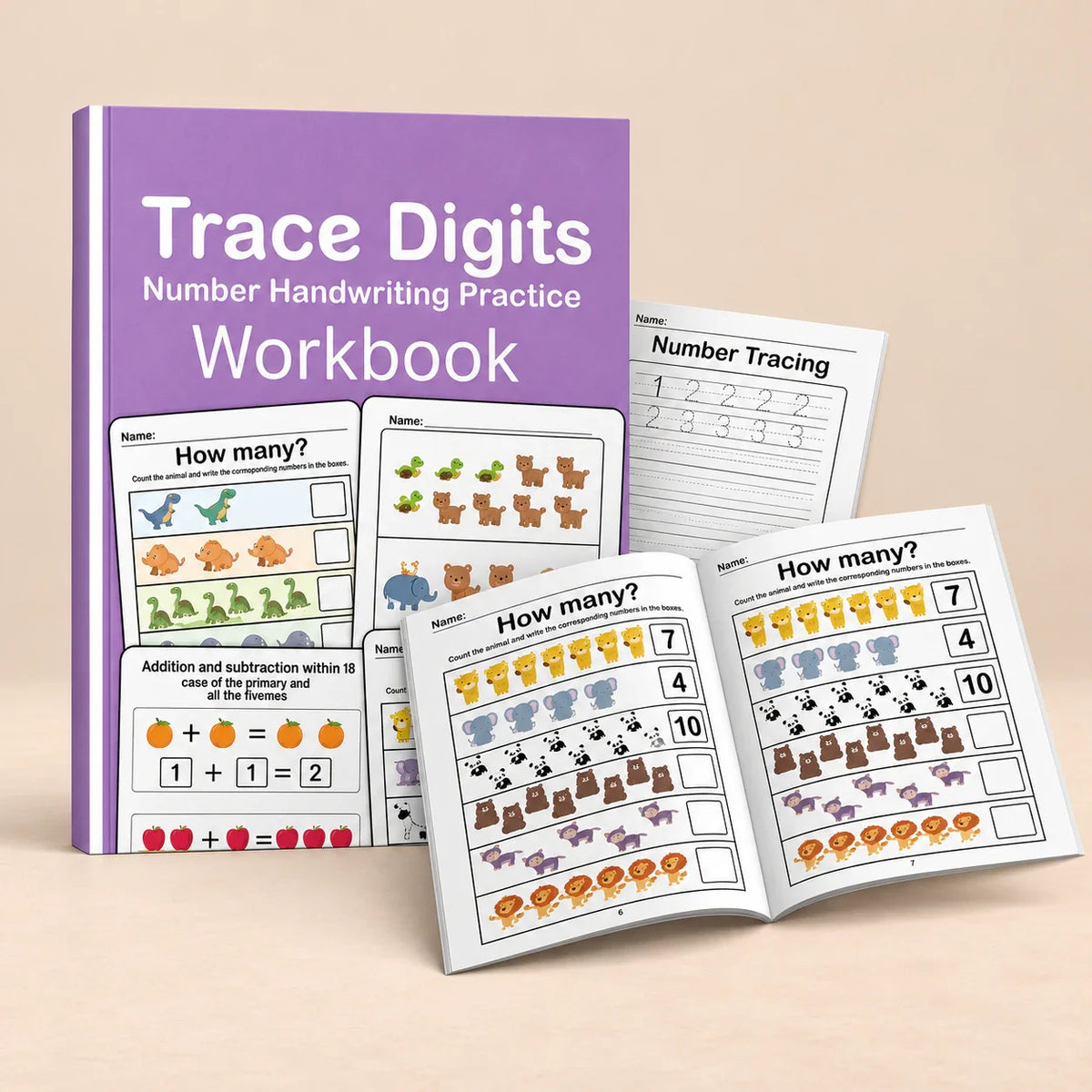 Gentle Steps Count & Trace Math Workbook, Counting Practice Book