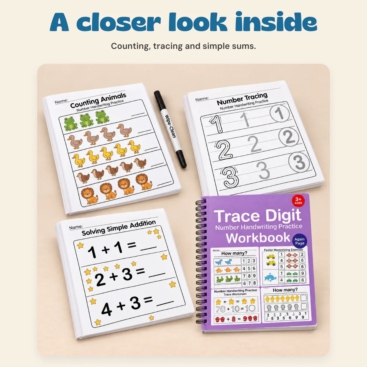 Gentle Steps Count & Trace Math Workbook