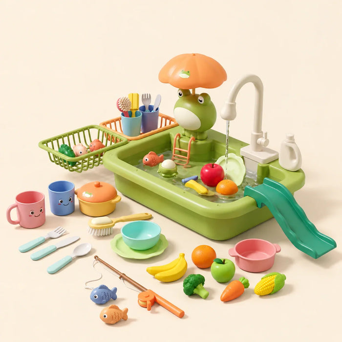 Gentle Stream Play Sink Set | Pretend Kitchen Sink with Working Faucet