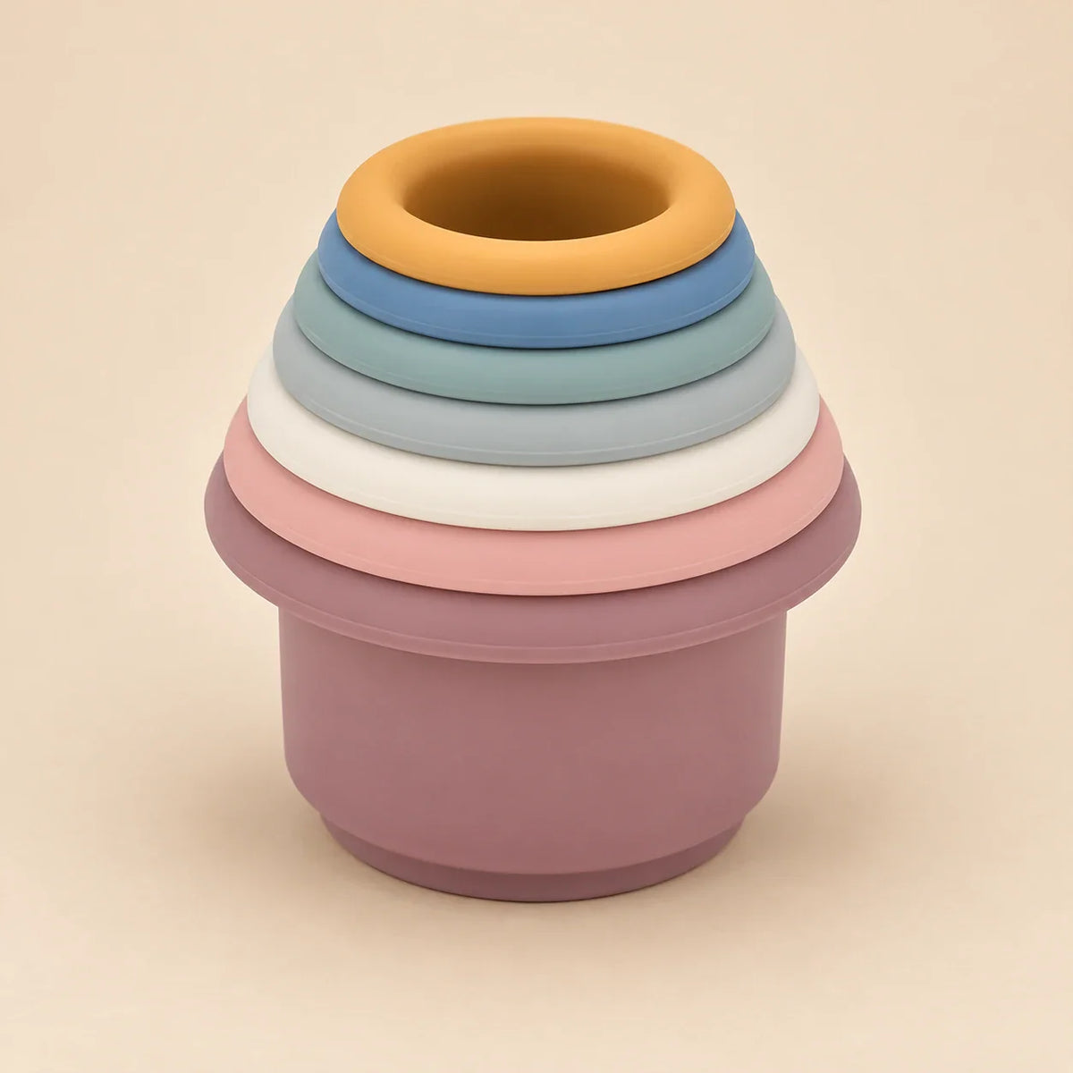 GentleNest Silicone Stacking Cups, Rainbow Pastel Set
