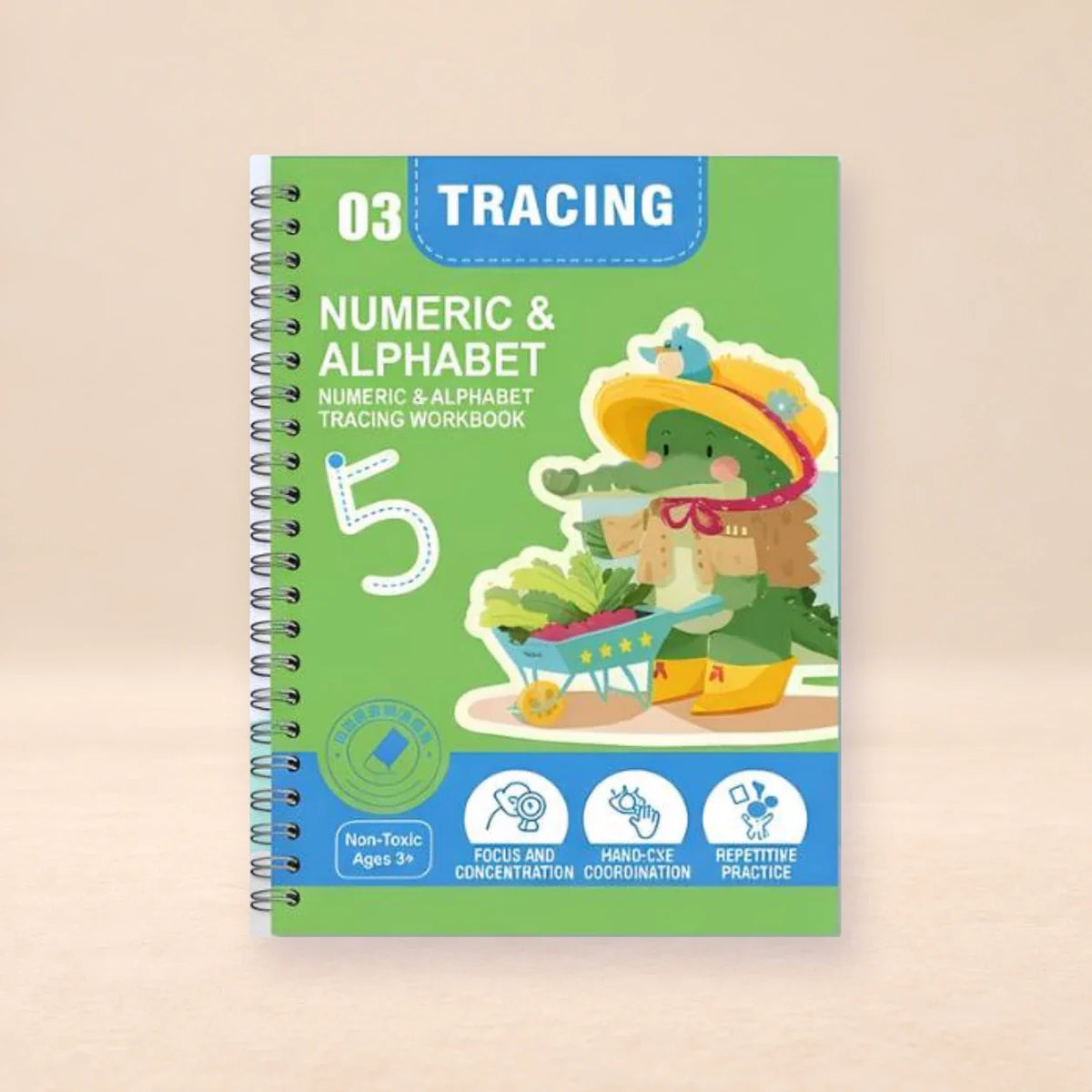 GentlePath Reusable Pen Control Books, Letter Tracing Practice Book