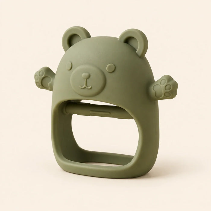 GentlePaw Silicone Baby Teether, Green Bear Teether