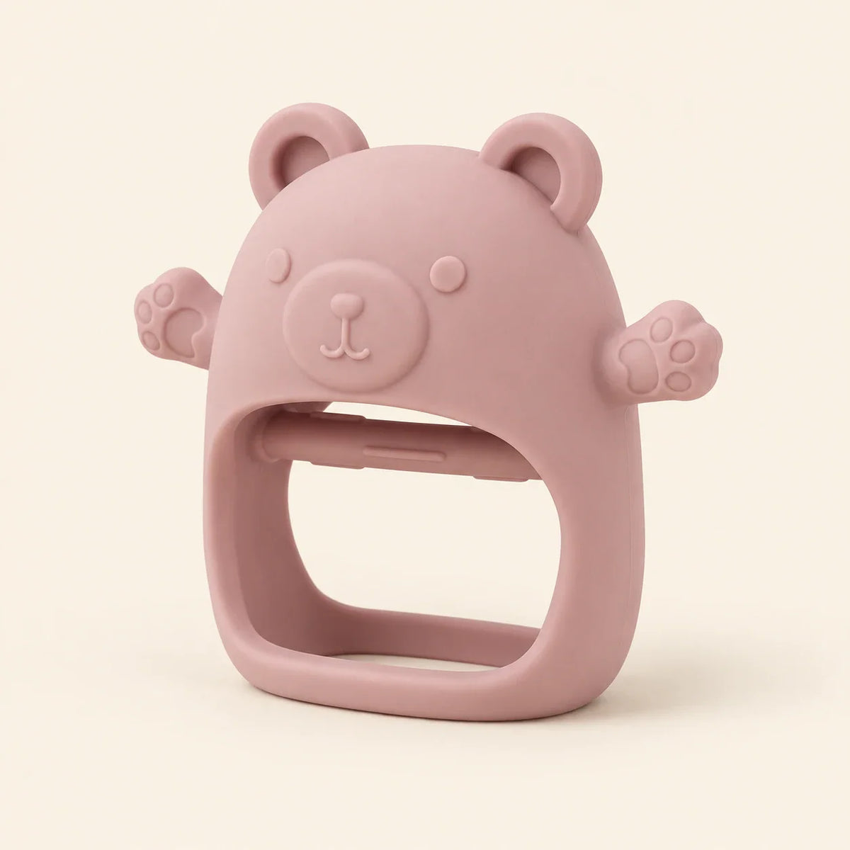 GentlePaw Silicone Baby Teether, Light Brown Bear Teether