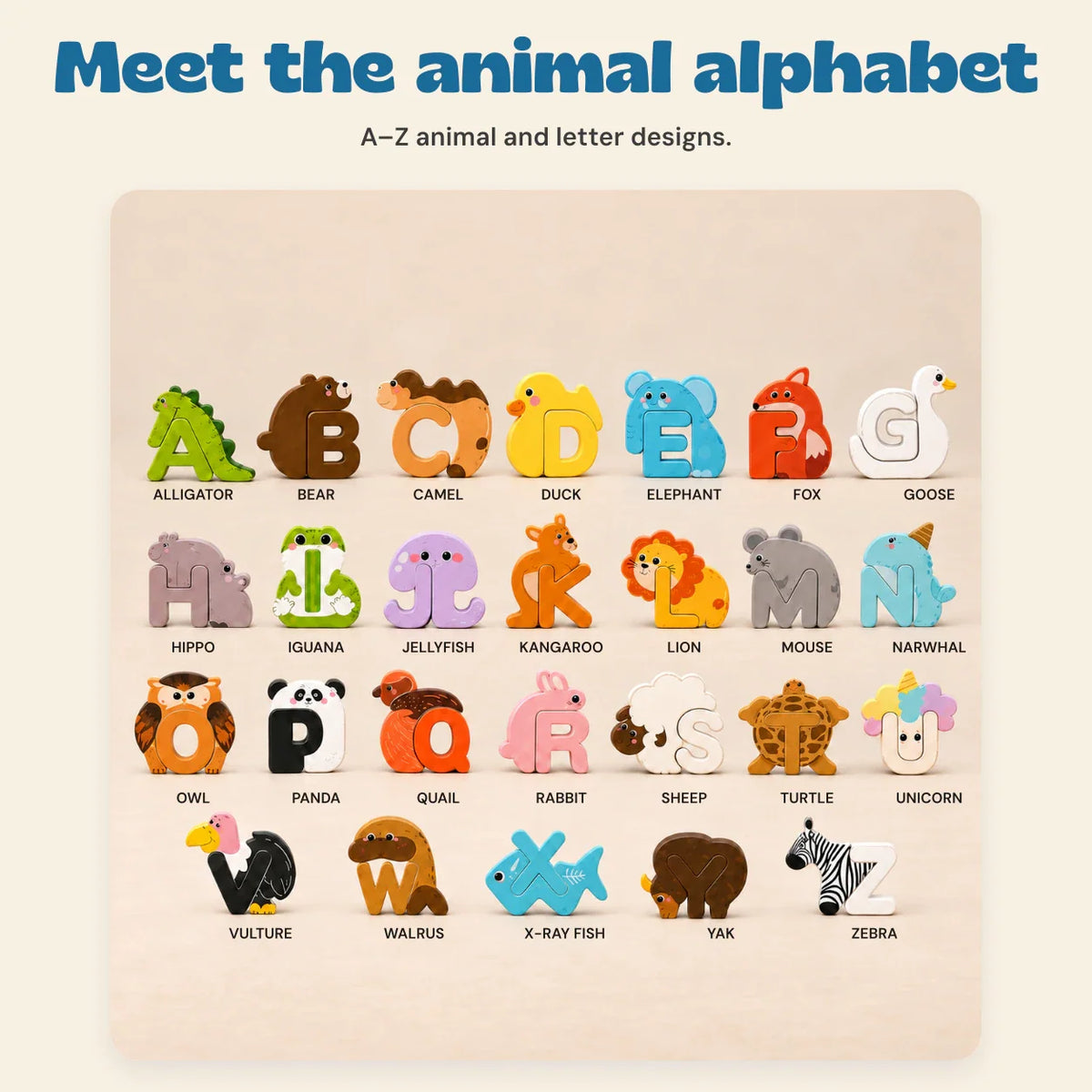 GentlePaws Animal Alphabet Puzzle Set