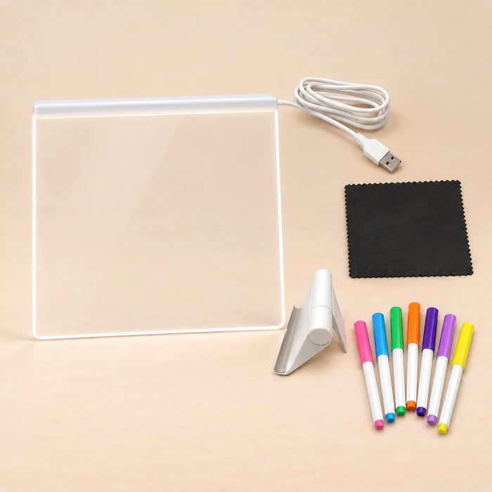 LumiDoodle Light-Up Drawing Board, Pocket Glow, 15 x 15 cm