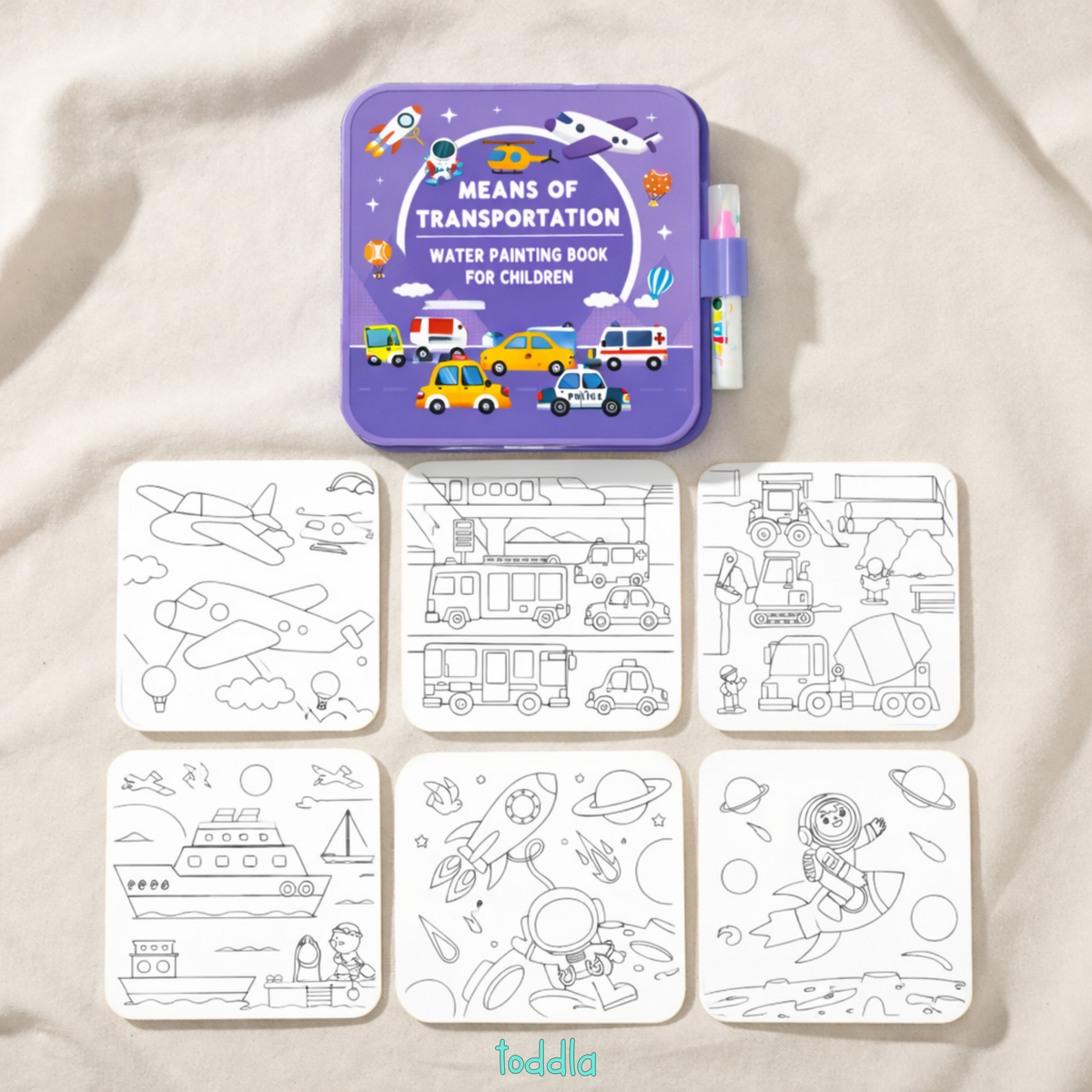 Baby Bisou Magic Water Coloring Book, Means Of Transport