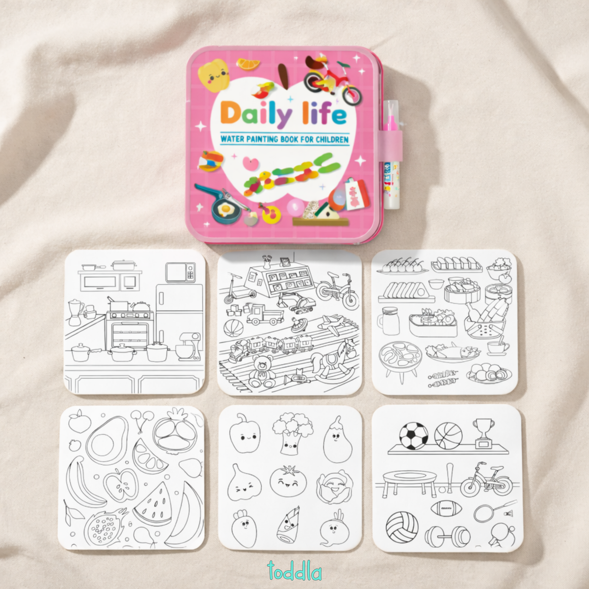 Baby Bisou Magic Water Coloring Book, Daily Life