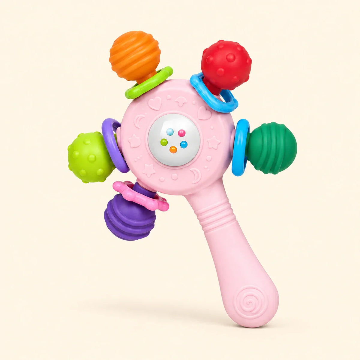 RainbowDream Teething Rattle, Blush Pink Rattle