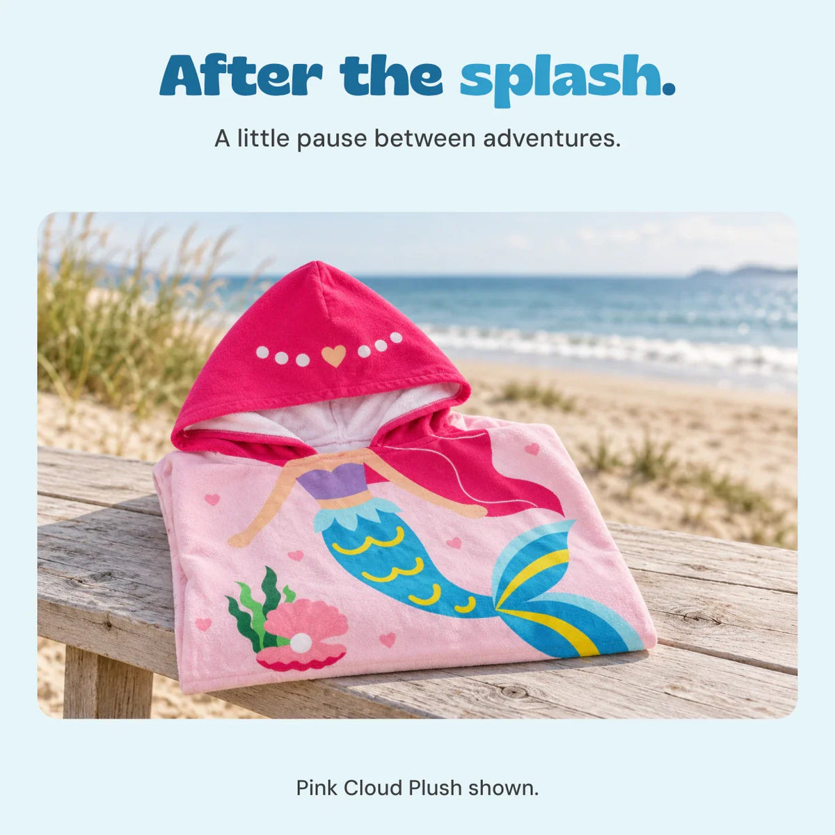 Seaside Snuggle Kids Hooded Poncho Towel