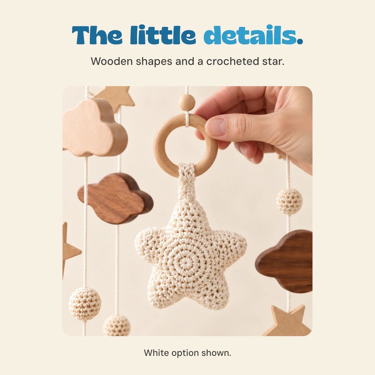 SereneTwirl Wooden Baby Mobile