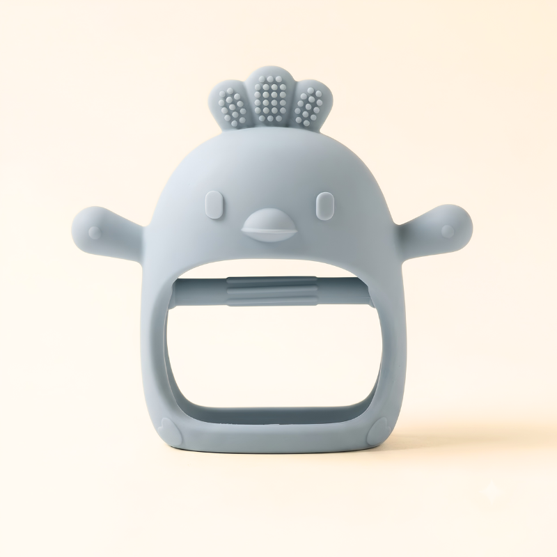 Baby Bisou Silicone Baby Teether Toy, Blue