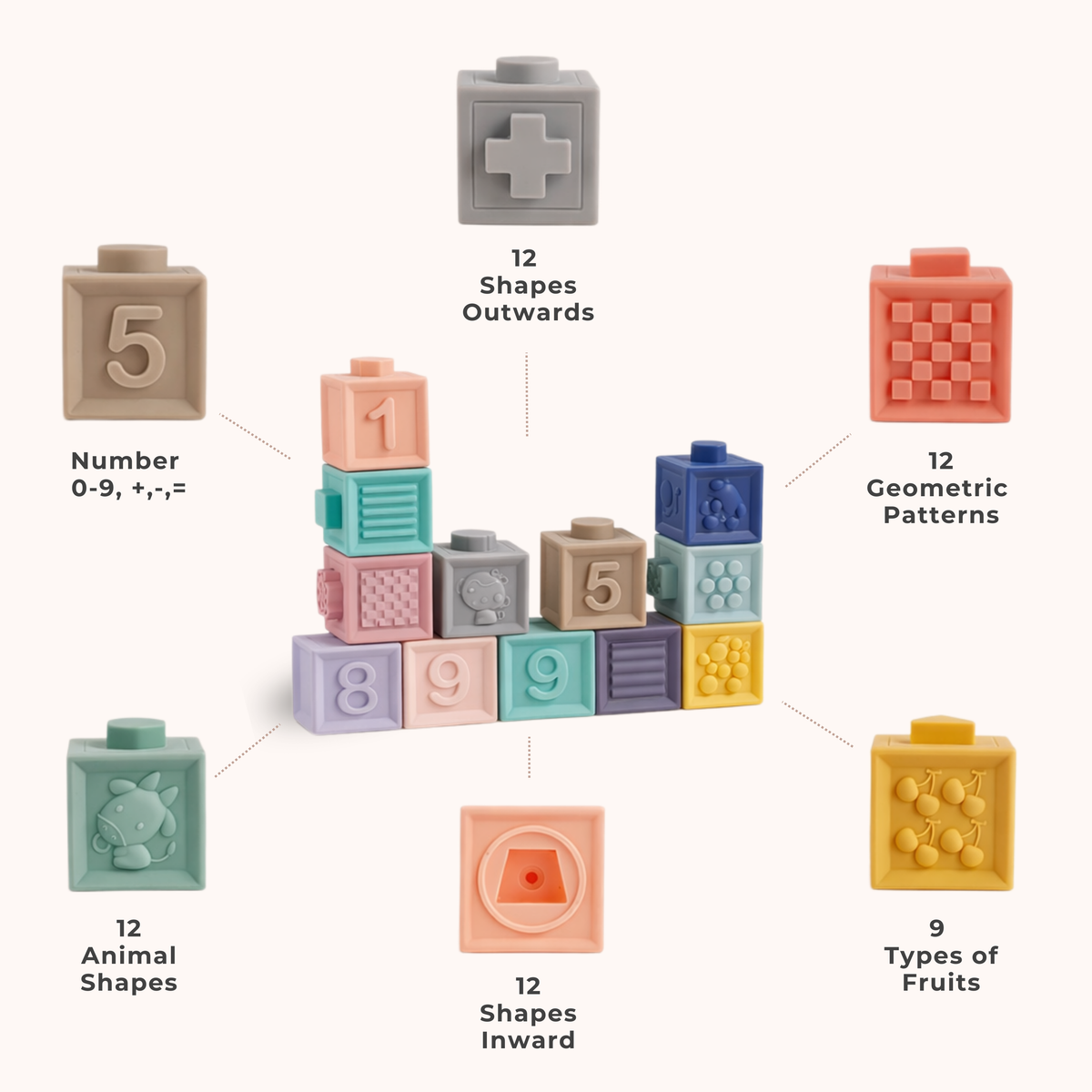 Baby Bisou Soft Building Blocks