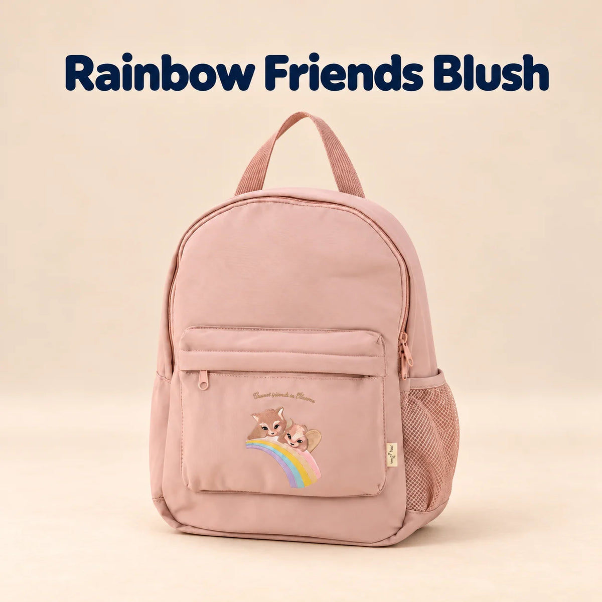 Wanderlust Explorer Large Backpack, Rainbow Friends Blush