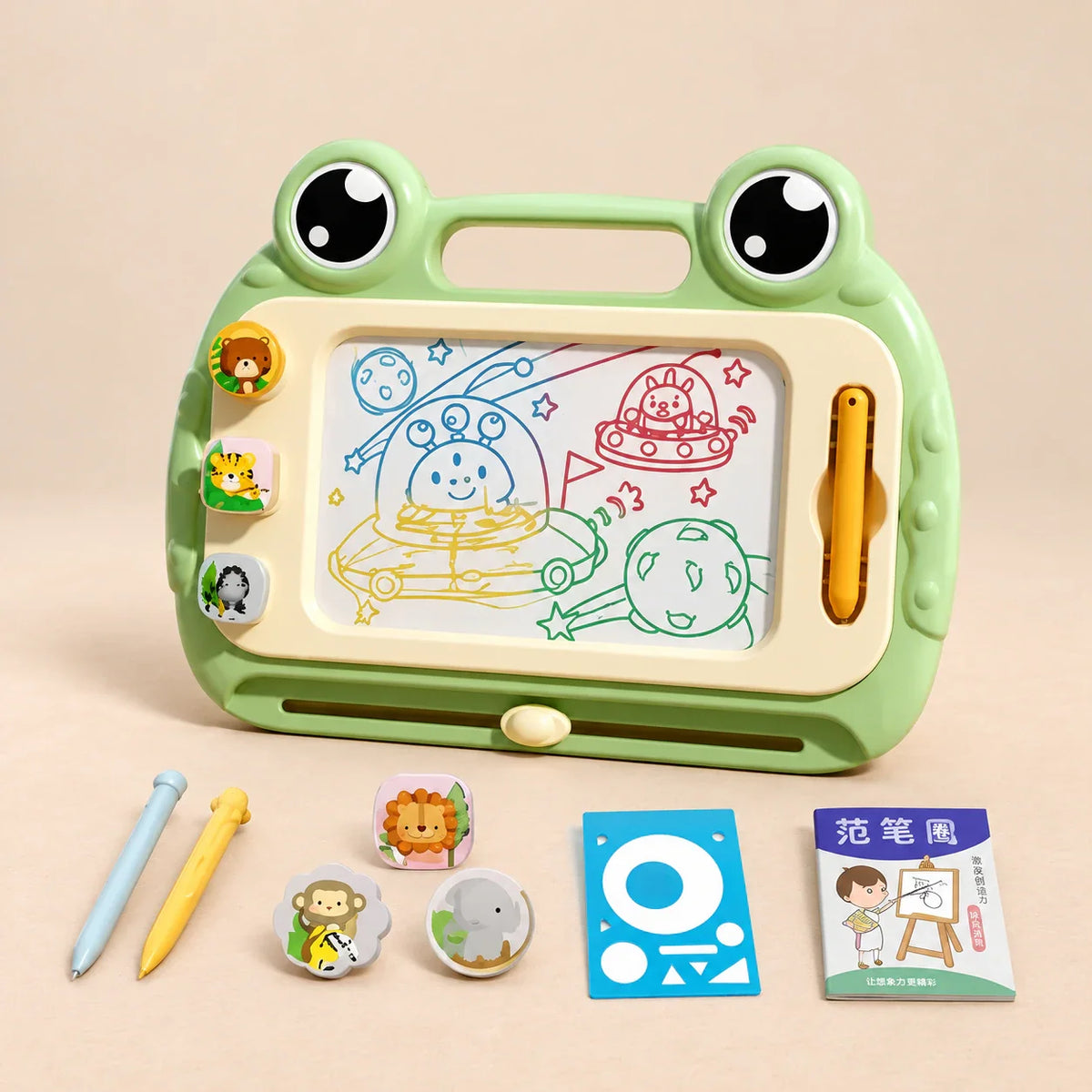 Whimsical Frog Magnetic Drawing Board, Froggy Green Board