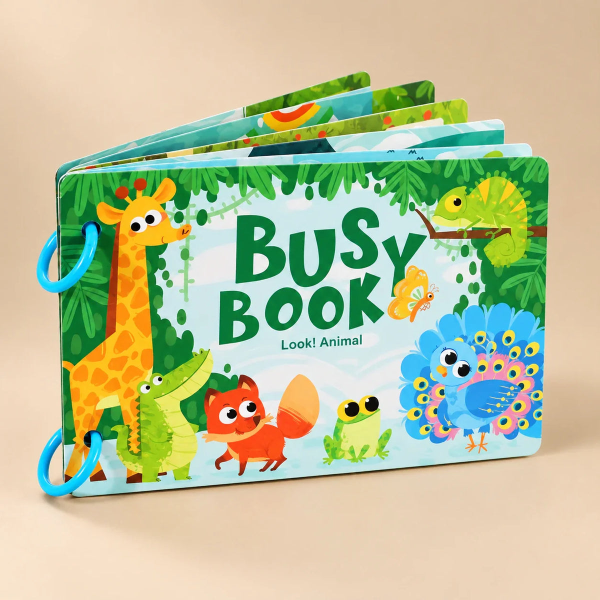 Whimsical Journey Montessori Busy Book, Green (Nose Cover)