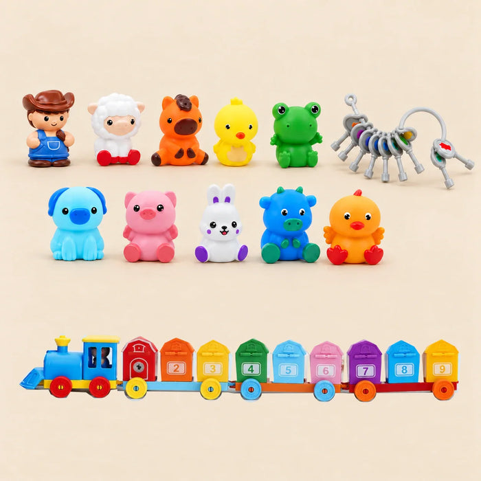 Whimsical Pals Animal Train Play Set | Cozy Baby & Toddler Toys