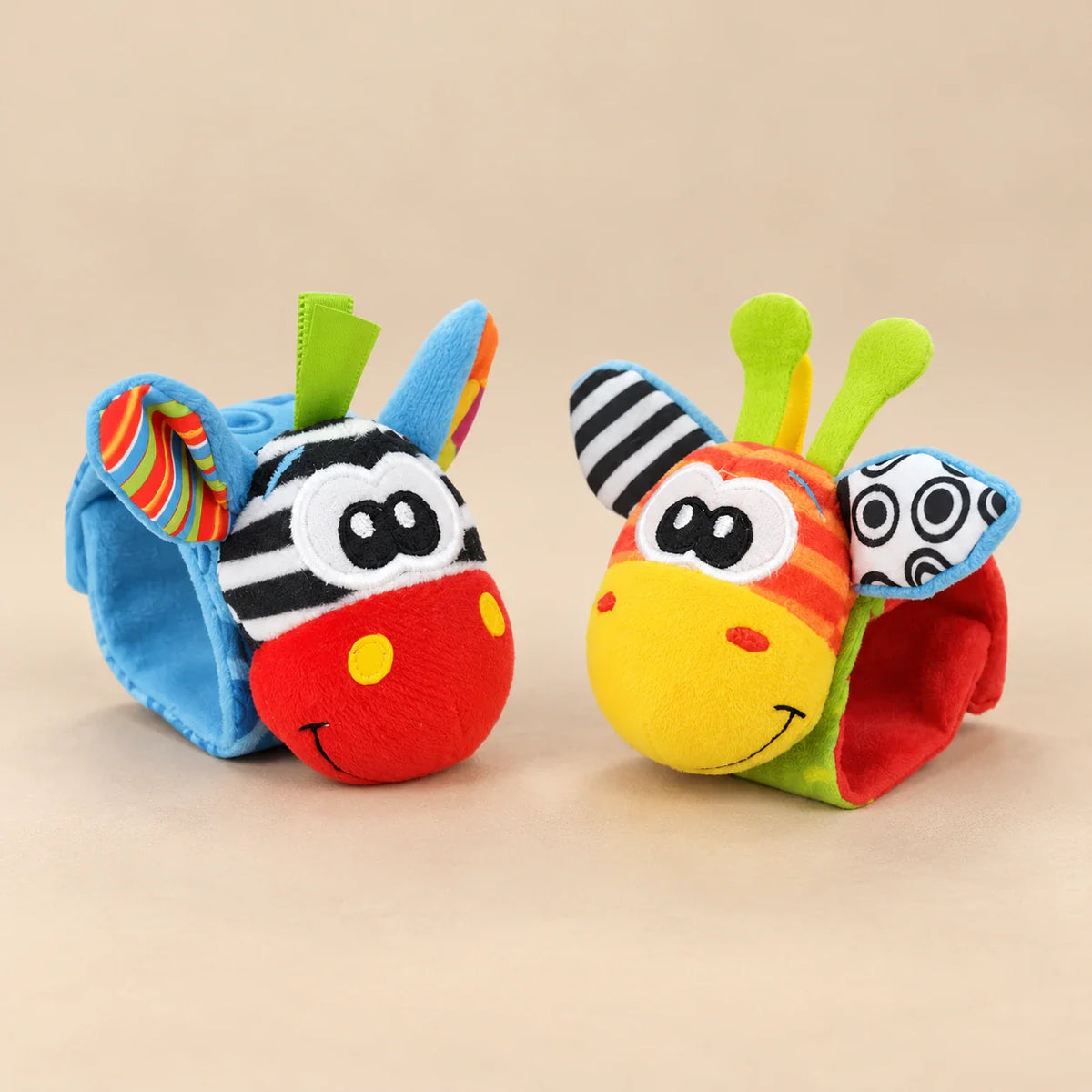 Whimsical Paws Animal Rattle Set, Wrist Rattle Set