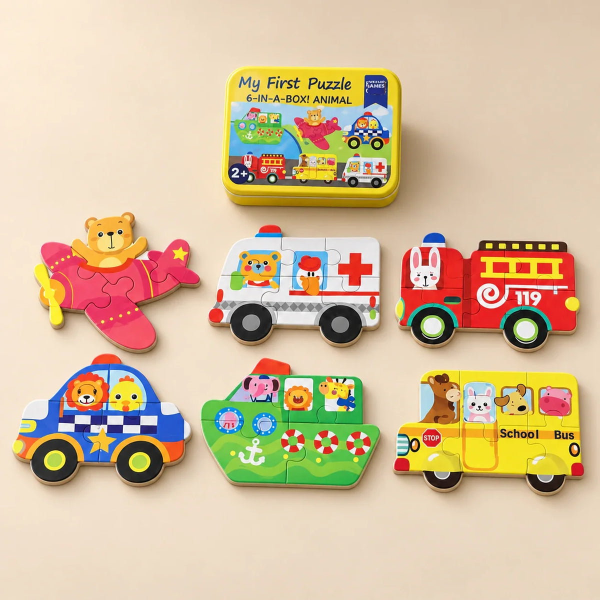Whimsical Wanderer Puzzle Box, Busy Wheels Puzzle