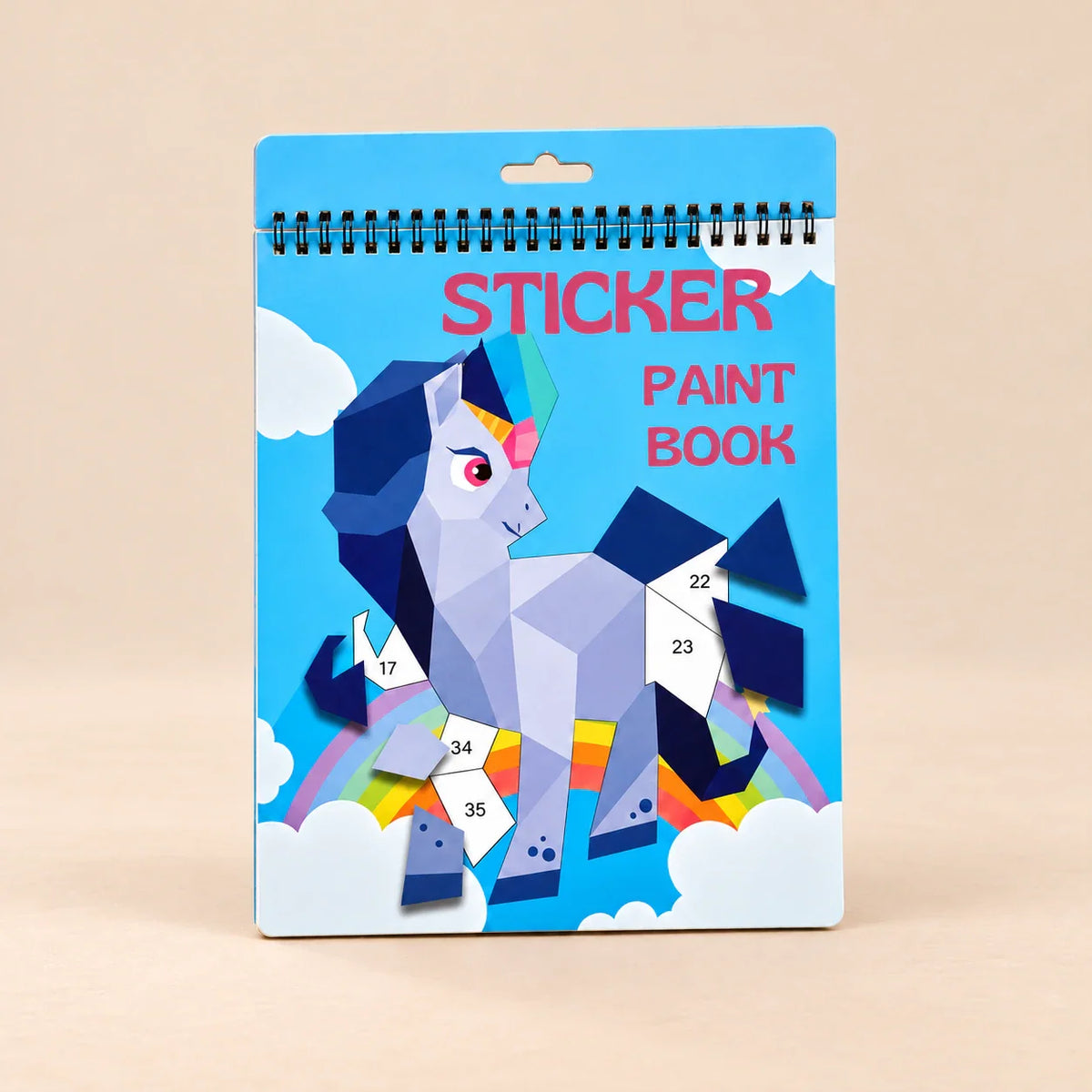 Whimsical Wonders StickerPaint Art Book, Unicorn Theme Sticker Paint Book