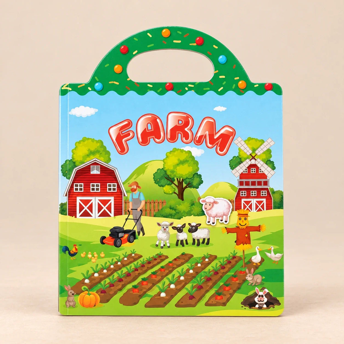 Whimsy Garden Reusable Sticker Book, Farm Sticker