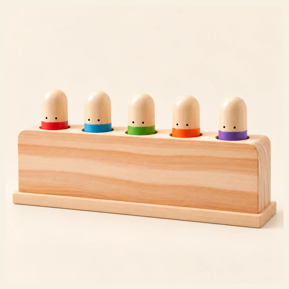 WhimsyWood Pop & Press Activity Toy, Rainbow Press Toy