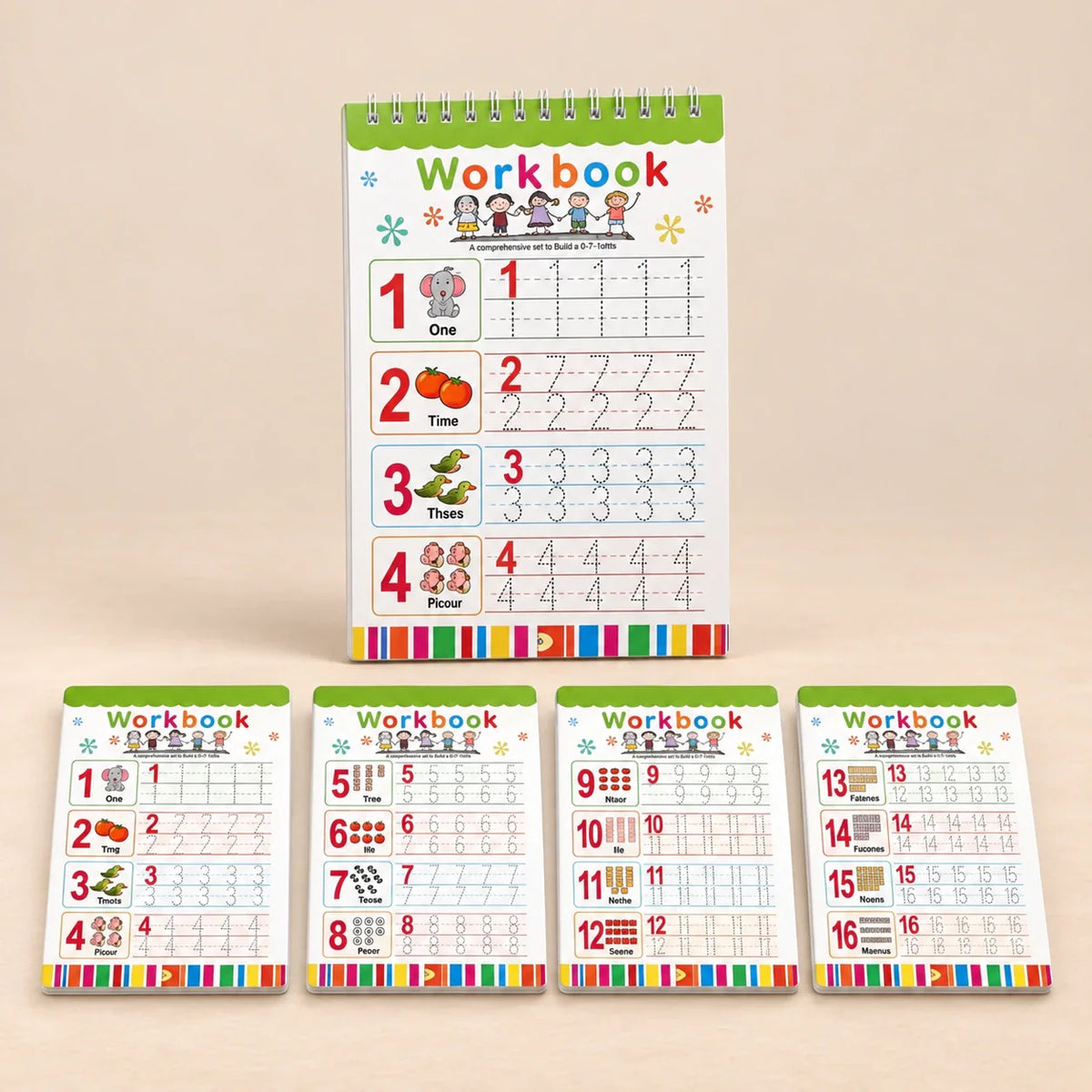 WhimsyWrit Bilingual Magic Writing Workbook, English Numbers Practice