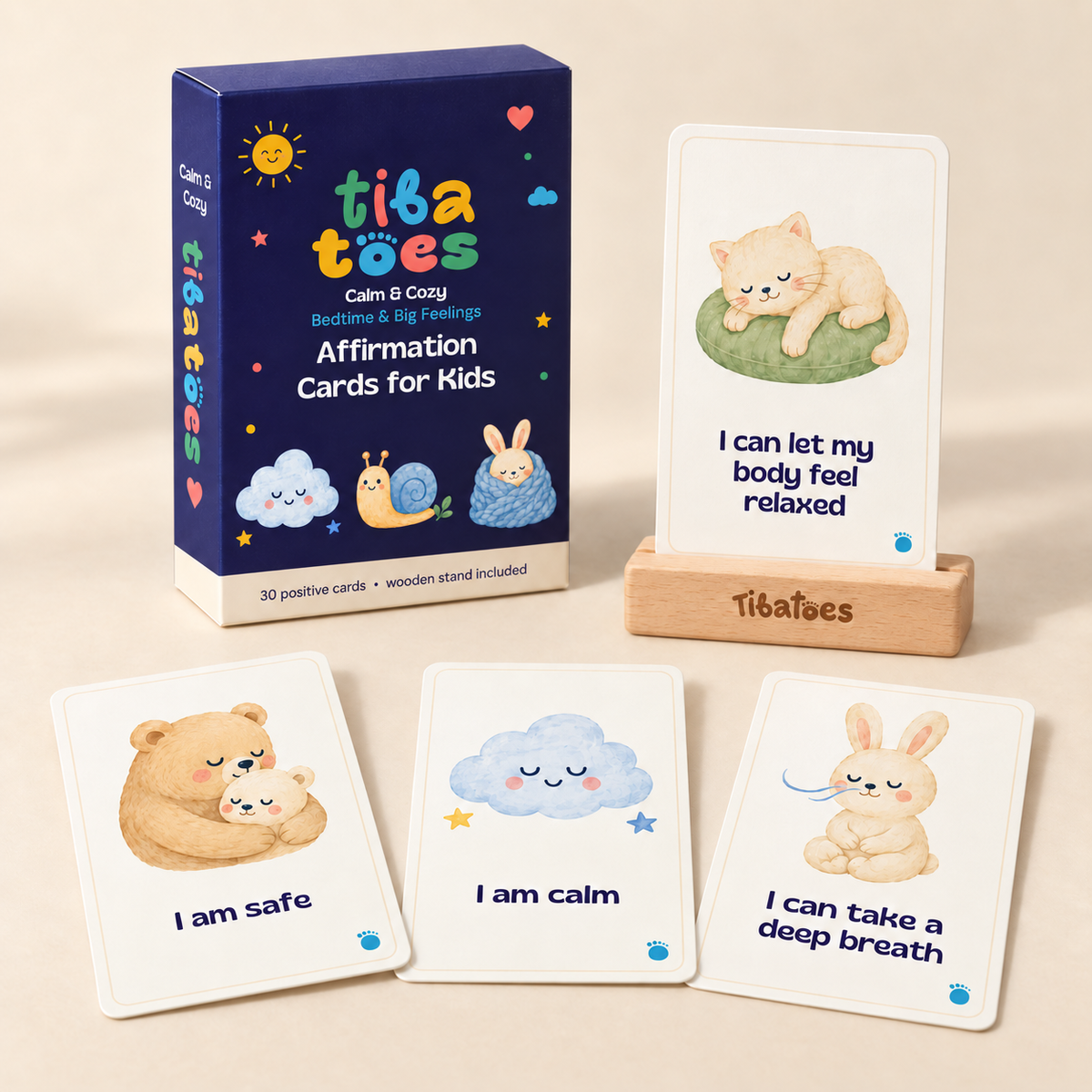 Whispering Wishes Affirmation Cards for Kids, Calm & Cozy