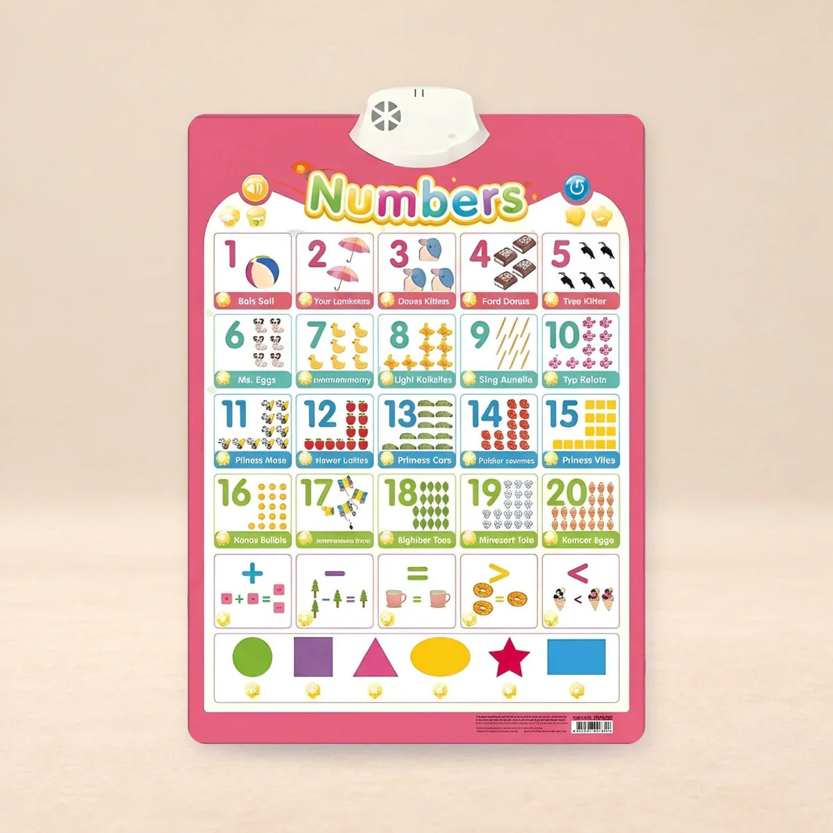Whispering Woods Talking Alphabet Wall Chart, Numbers, Shapes & Colors Chart