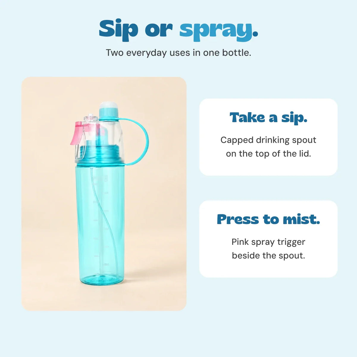 WhisperWalk MistSip Kids Water Bottle