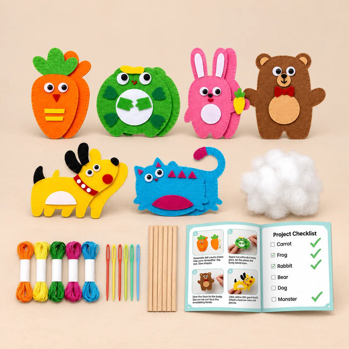 Woodland Whimsy Felt Craft Kit, Forest Friends Sewing Set