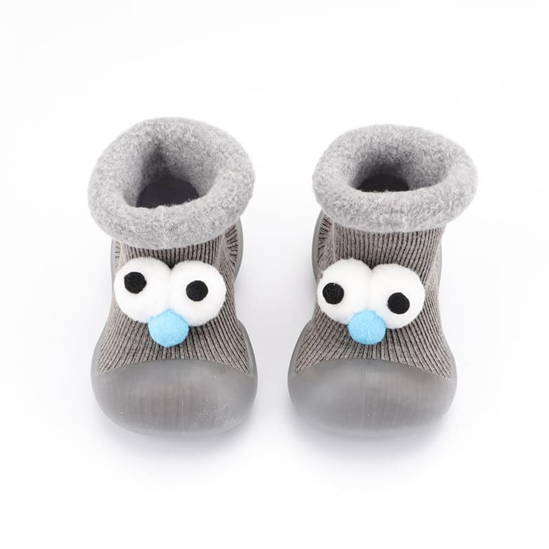 TwinkleToes Non-Slip Toddler Sock-Shoes Grey | Comfortable First Walking Shoes