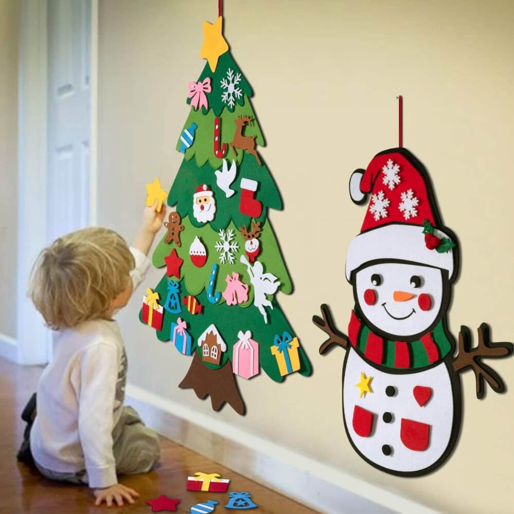 Montessori Christmas Tree, Tree + Snowman