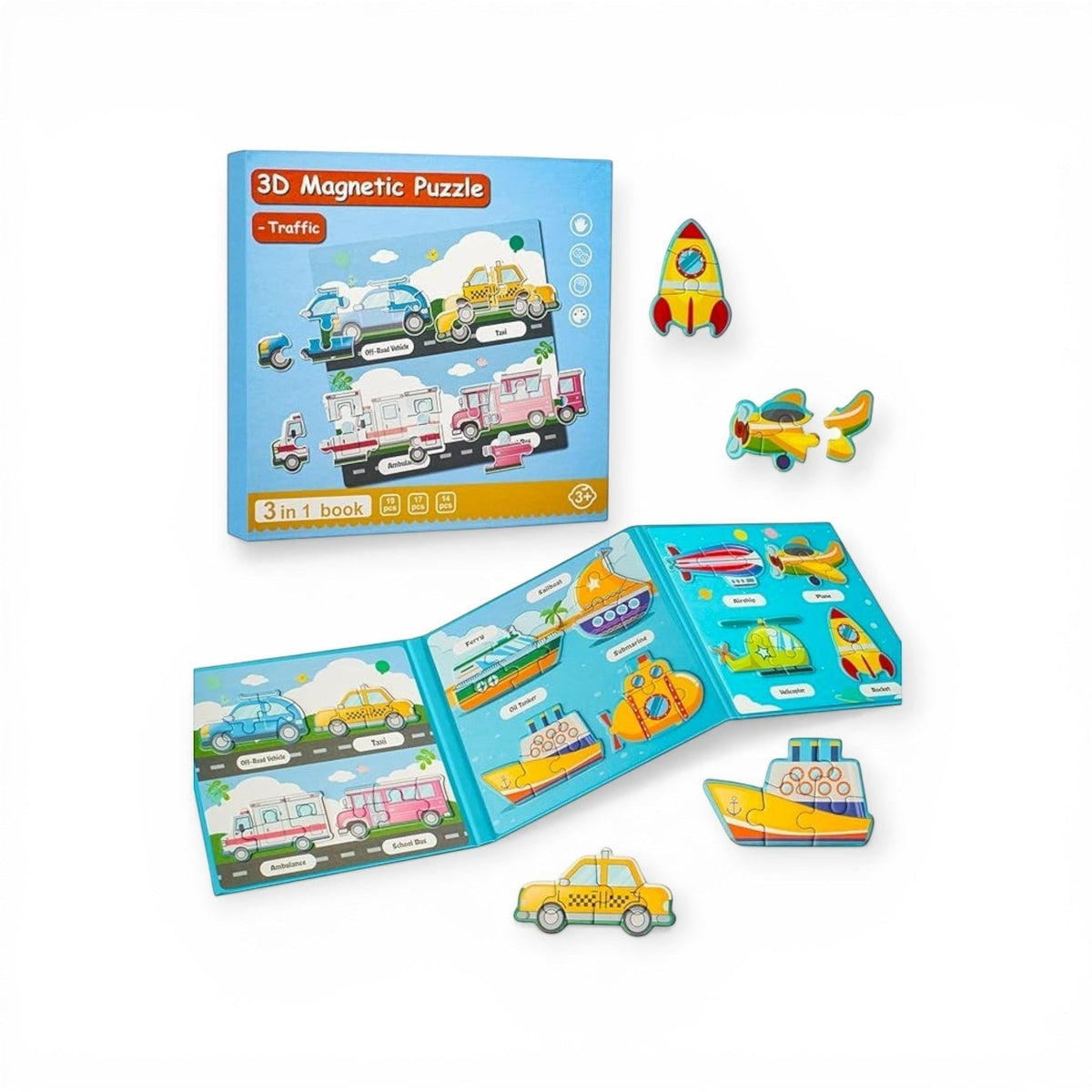 Montessori Magnetic Story Puzzle Books, Traffic