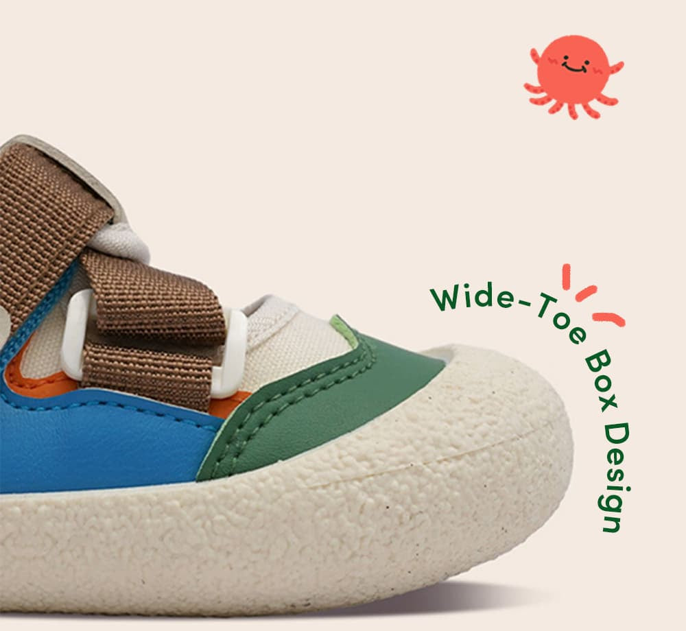 GentleStride Colourblock Baby Sneakers | Velcro Soft Sole First Walking Shoes