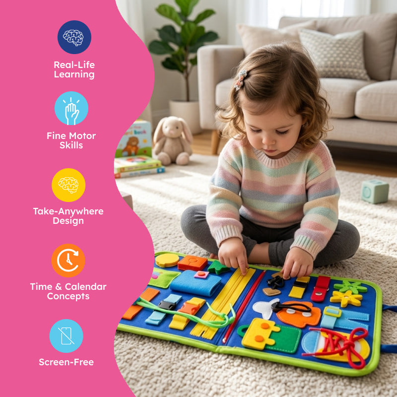 Soft Quiet Book with 20+ Activities for Toddlers