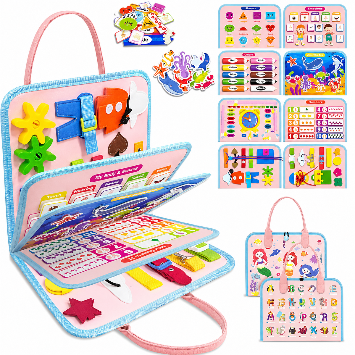 Soft Quiet Book with 20+ Activities for Toddlers