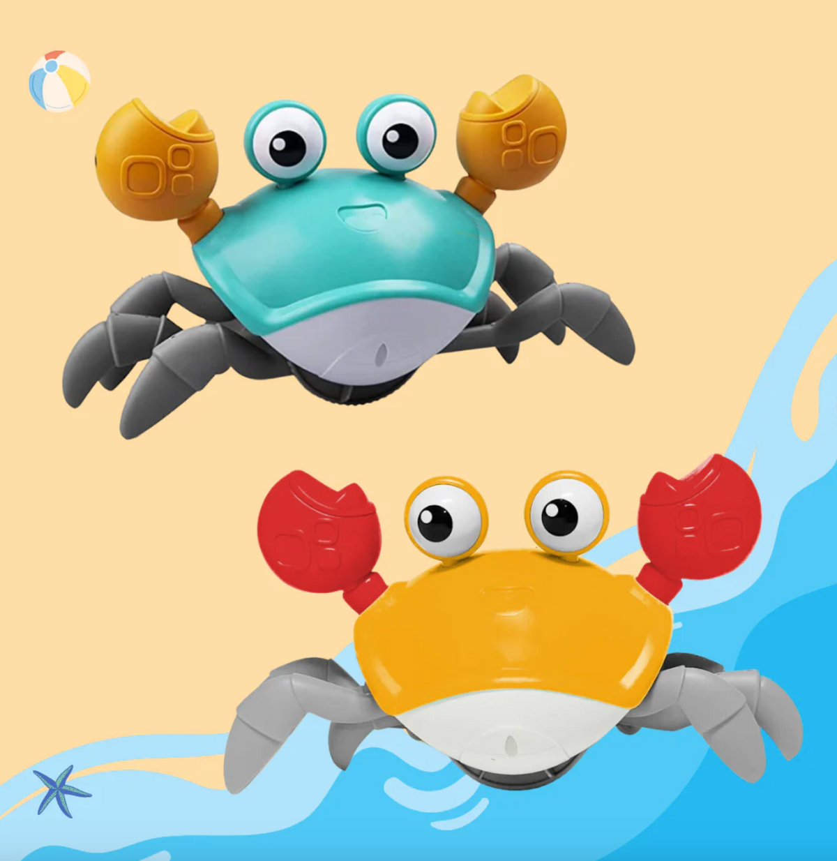 The Crawling Crab, 2 Pack (Blue + Orange Crab)