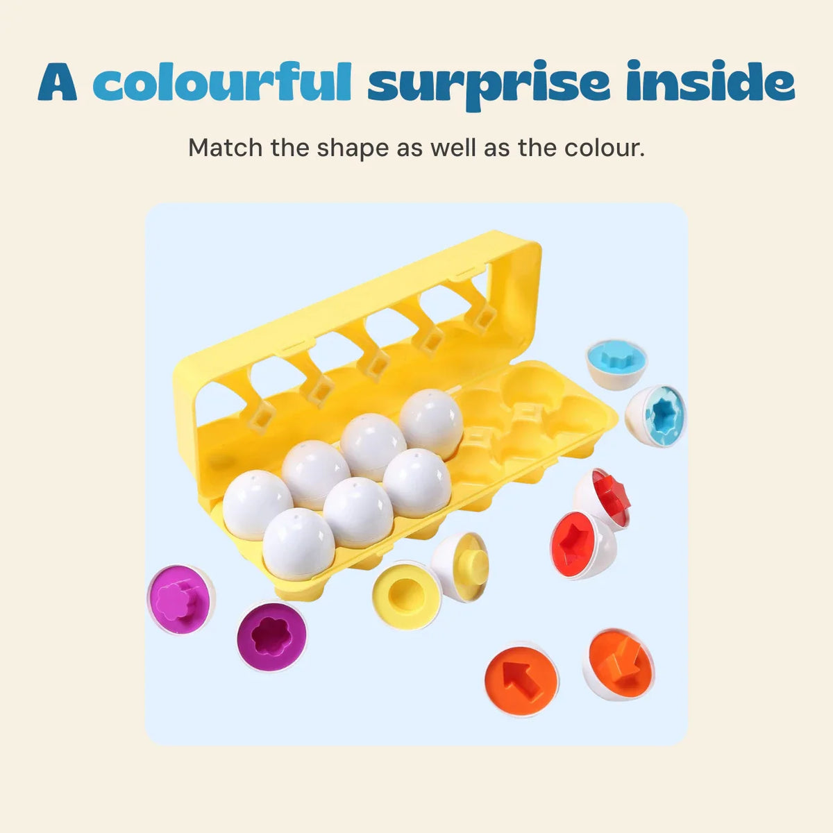 GentleNest Montessori Shape Sorting Eggs | Engaging Toddler Learning Toy