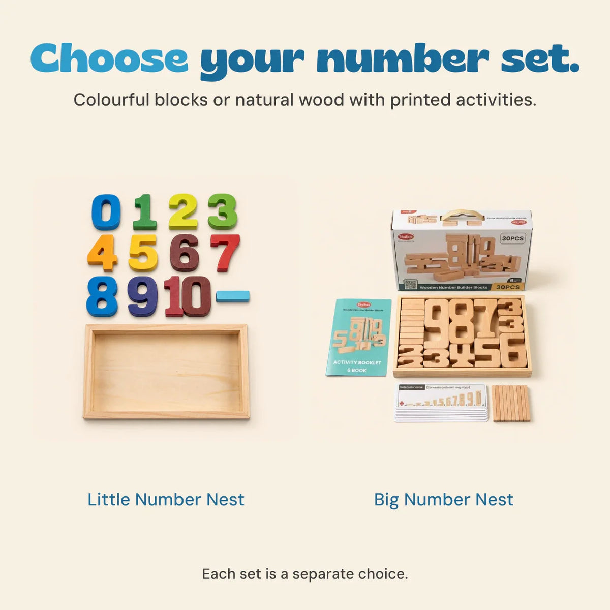 GentleNest Wooden Counting Blocks | Educational Baby Toy