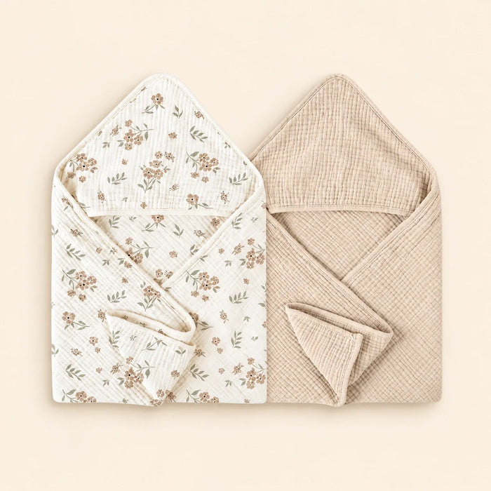 CozySprout Hooded Baby Towel Set | Soft Cotton Bath Towels