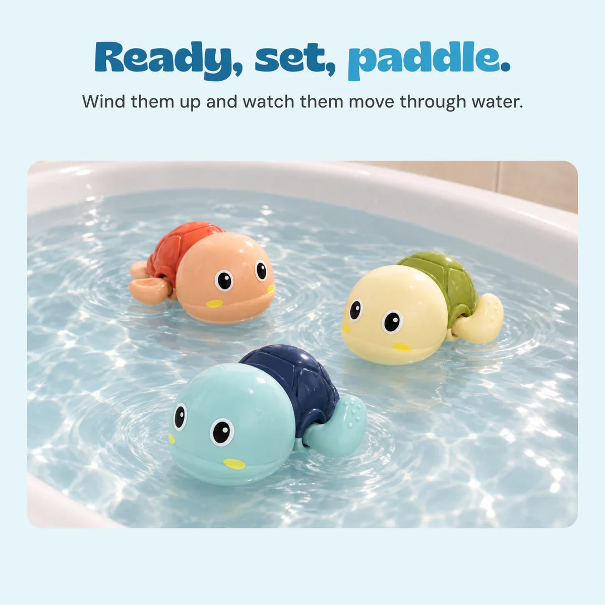 TurtleSplash Bath Time Toys Set | Floating Turtle Bath Toys