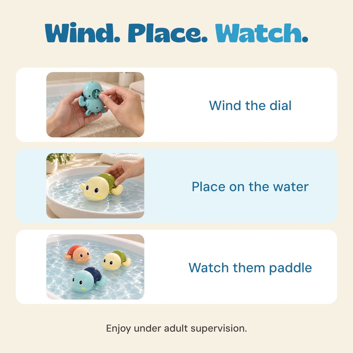 TurtleSplash Bath Time Toys Set | Floating Turtle Bath Toys