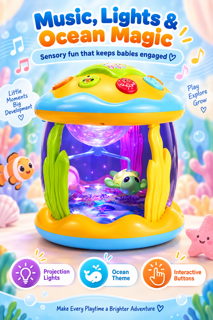 Baby Bisou OceanGlow Tummy Time Projector